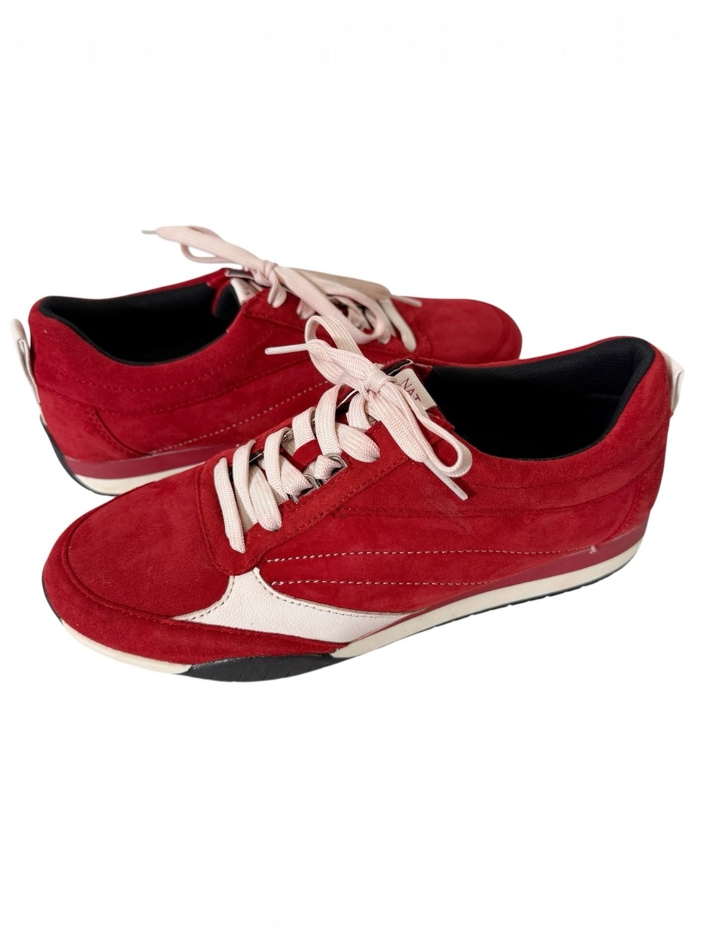 Naturalizer Tao Womens Crimson Red Suede  Lace Up Comfort Sneaker Size 9